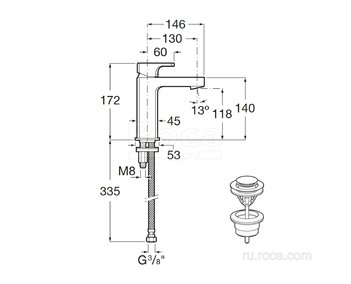Смеситель Roca L90 для раковины 5A3C01C00