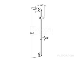 Поручень Roca вертикальный с держателем для душа Access Pro 816956009