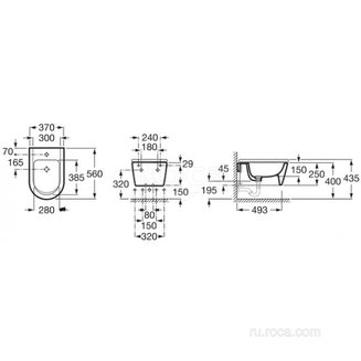 Биде Roca Inspira round подвесное, белый 357525000
