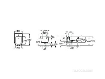 Биде Roca Inspira round подвесное, кофейный 357525660