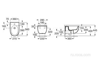 Биде Roca Meridian подвесное 357248000
