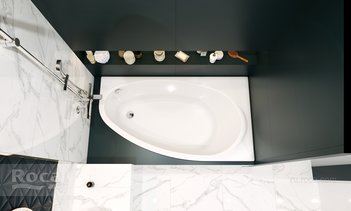 Ванна Roca Corfu 160x90 асимметричная правая белая 248574000