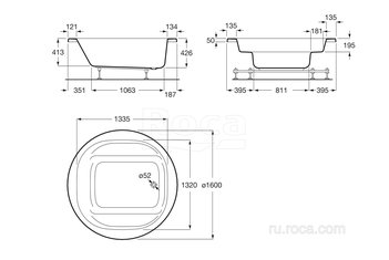Ванна Roca Waikiki 160 круглая 248345000