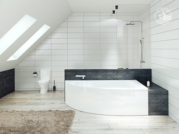 Акриловая ванна Santek Гоа 150х100 R асимметричная белая 1WH112032