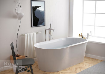 Ванна из материала Stonex® Roca Raina 159х79 овальная белая 248466000