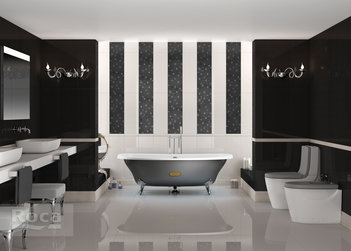 Ванна Roca Newcast черная, anti-slip 170x85 233650002