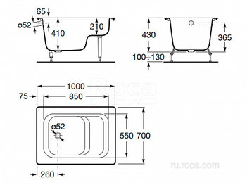 Ванна Roca Continental Banaseo 100х70 213000001