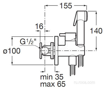 Гигиенический душ Roca Be-Fresh, со смесителем 5B9461C00