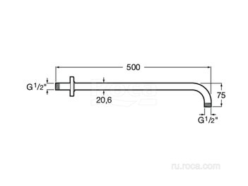 Aqua кронштейн настенный 500мм 5B0350C00 Roca