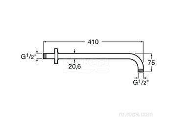 Aqua кронштейн настенный 400мм 5B0250C00 Roca