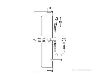 Душевой набор Roca Sensum Round 130/4F 5B1407C00