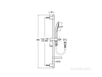 Душевой набор Roca Plenum Go 120/3F 5B1P11C00