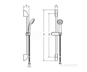 Душевой набор Roca Natura 80/1F 5B9402C07