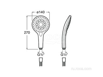 Душевая насадка Roca Plenum Round 140/3F белый 5B1111CB0