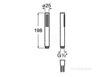 Душевая насадка Roca Stella Round 1F, PVD, brushed titanium black 5B3750NM0