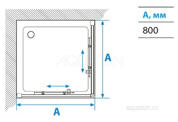 Душевое ограждение AQUATON Ritsa квадратное 80х80х200 1AX008SSXX000