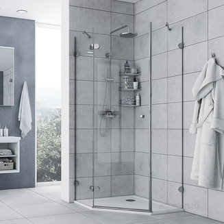 Душевое ограждение AQUATON Lax FES L пятиугольное 90х90х200 1AX021SSXX000