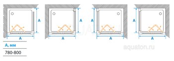 Душевое ограждение AQUATON Prima квадратное 80х80х190 1AX011SSXX000
