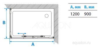 Душевое ограждение AQUATON Ritsa прямоугольное R 120х90х200 1AX004SSXX000