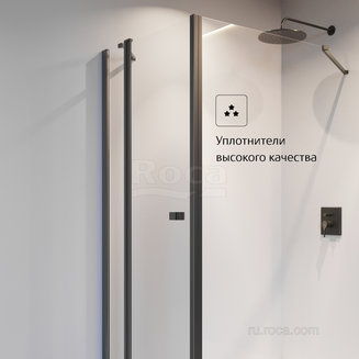 Душевое ограждение Roca Roca Capital Боковая часть 900X1950, прозрачное стекло, черный M4409016M