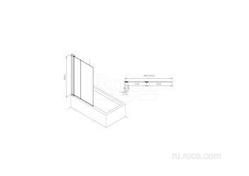 Душевое ограждение Roca Town-N Шторка для ванны B1HF 1000X1500 мм, прозрачное стекло, хром MP2210012
