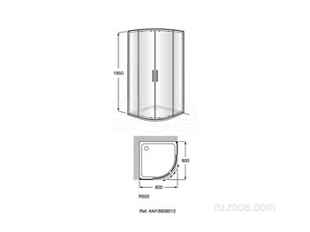 Полукруглое душевое ограждение Roca Victoria MR 80X80X195 2 двери слайд +2 фиксированных панели R500 M18908012