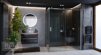 Душевое ограждение Roca Area Раздвижная дверь 1400X2000 мм правая, ручка слева, прозрачное стекло, профиль хром MP05R4012M