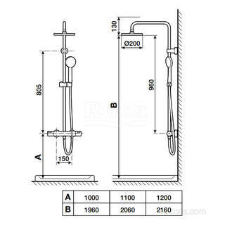 Душевая стойка Roca Victoria-T 5A9F18C00