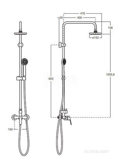 Душевая стойка Roca Victoria Eco 5A9B25C00