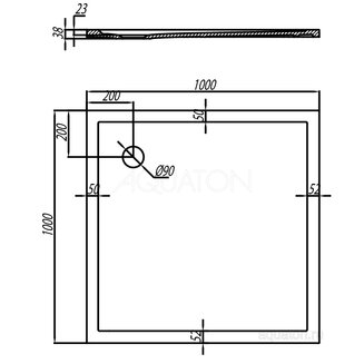 Душевой поддон из литьевого мрамора AQUATON Калифорния 100х100 квадратный белый 1A714636CA010