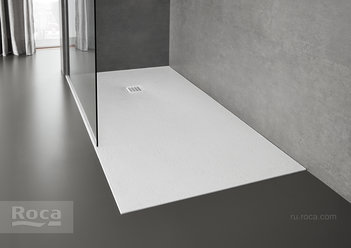 Душевой поддон из материала Stonex® Roca Terran 1200x800 белый, с сифоном и решеткой, AP1014B032001100