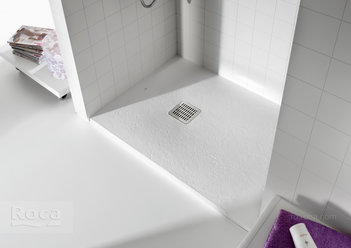 Душевой поддон из материала Stonex® Roca Terran 1200x900 белый, с сифоном и решеткой, AP1014B038401100