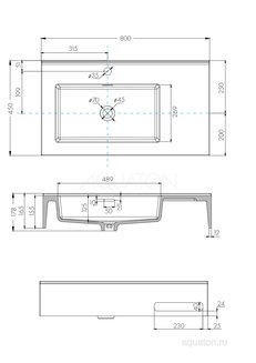 Раковина AQUATON Квадро Про 80 левая 1A734431QA01L