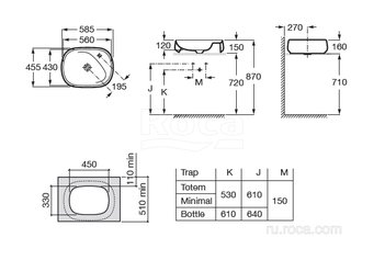 Раковина Roca Beyond 56х43 жемчуг 3270B8630