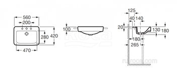 Раковина Roca Dama Senso Square 56 32751S000