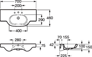 Раковина Roca Meridian 70x46 327240000