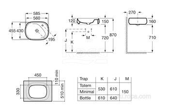 Раковина Roca Beyond 56х43 белый 3270B8000