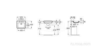 Раковина Roca Dama-N 57х43 32778S000