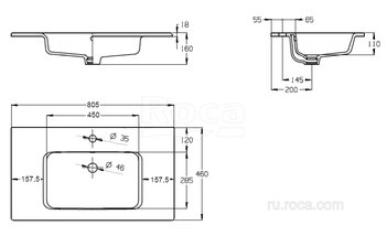 Раковина Roca The Gap 80x46 3279A4000
