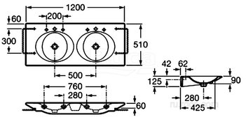 Раковина Roca Kalahari 120x51 327896000