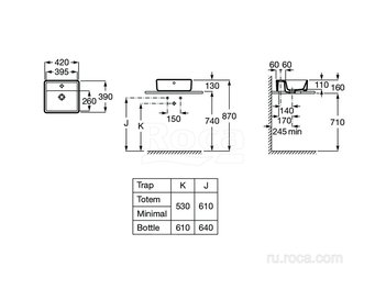 Раковина Roca The Gap 42x39 1 отверстие 3270MM000