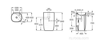 Раковина Roca Beyond 50х42х88 жемчуг 3270B0630