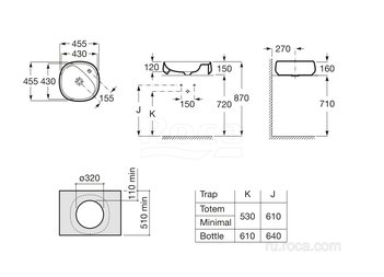 Раковина Roca Beyond 43x43 жемчуг 3270B9630