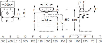 Раковина Roca Debba 60x48 32799400Y