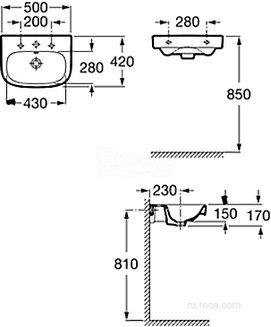 Раковина Roca Debba 50x42 32799600Y