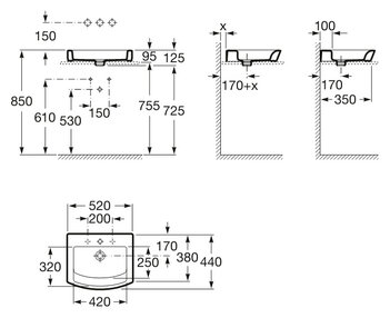 Раковина Roca Hall 52x44 327882000