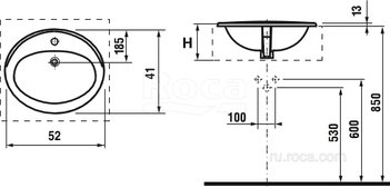 Раковина Roca Adora 52x41 327204000