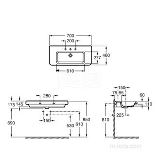 Раковина Roca Dama-N 700х46 327782000