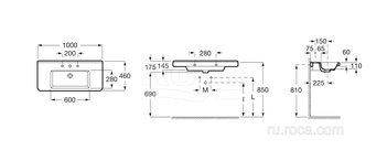 Раковина Roca Dama-N 100х46 327780000