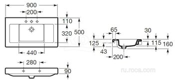 Раковина Roca Stratum 90x50 327632000
